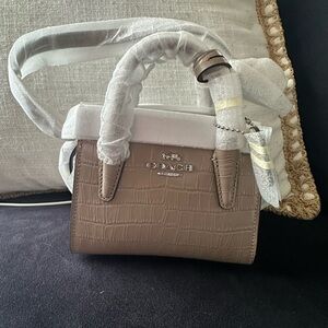 Coach Tan Croc-Embossed Women's Bag
